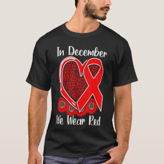 Red Ribbon Aids Awareness HIV Prevention Community T-Shirt