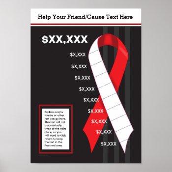 Red Ribbon As A Gage Poster by FundraisingAndGoals at Zazzle