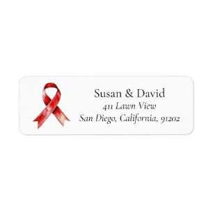 Red Ribbon Awareness Support & Cause Label