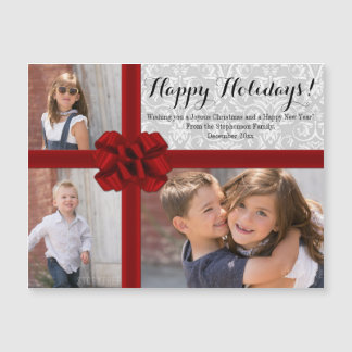 Red Ribbon Bow Christmas Photo