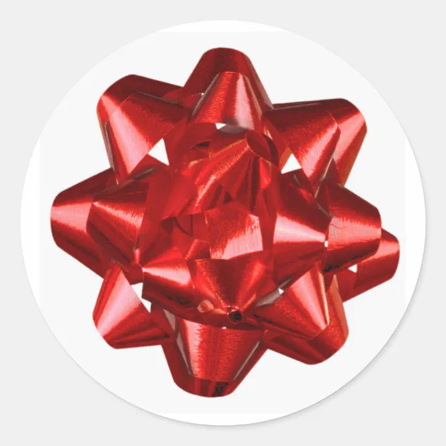 Red Bow Wrapping Sticker Red Ribbon/Bow Envelope Seal/Sticker Classic Round Sticker | Zazzle