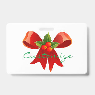 Red Ribbon Bow Holly Thunder_Cove Badge