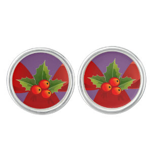 Red Ribbon Bow Holly Thunder_Cove Cufflinks