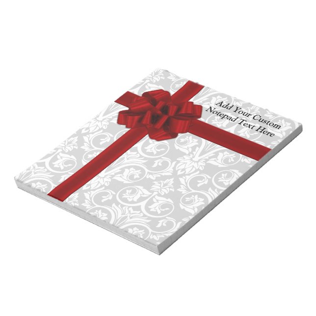 Red Ribbon Bow Notepad (Rotated)