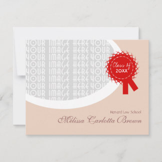 Red Ribbon Brown Graduation Invitation
