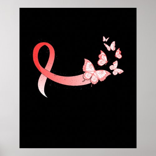 Red Ribbon Butterfly Blood Cancer Awareness Month Poster