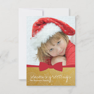 Red Ribbon Christmas Holiday Photo Card
