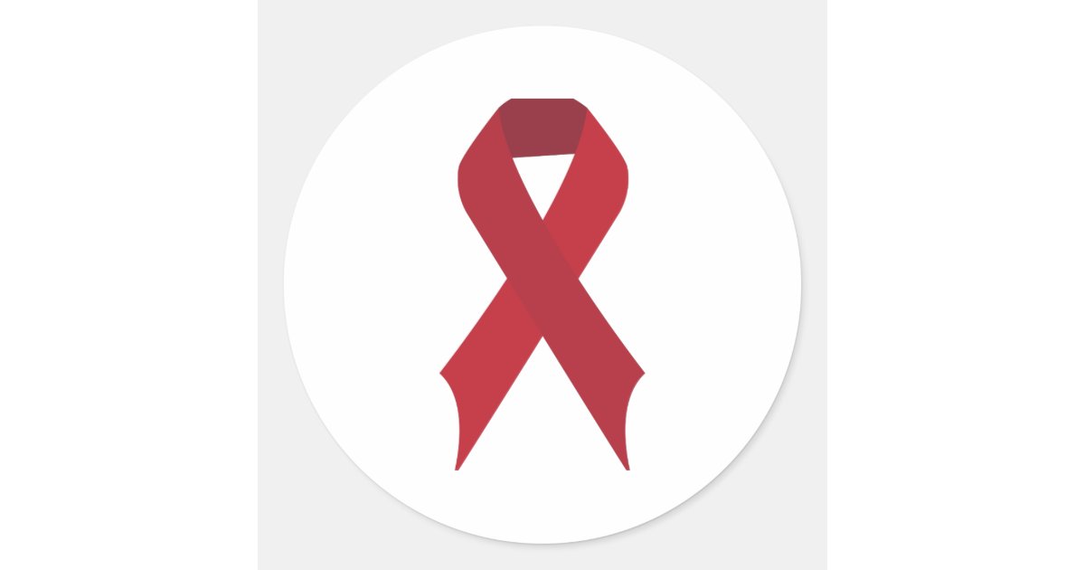 Red Ribbon Round Sticker Red Ribbon Classic Round Sticker | Zazzle
