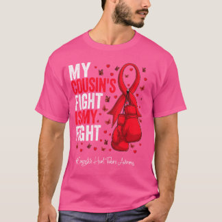 Red Ribbon Cousin Congestive Heart Failure Awarene T-Shirt