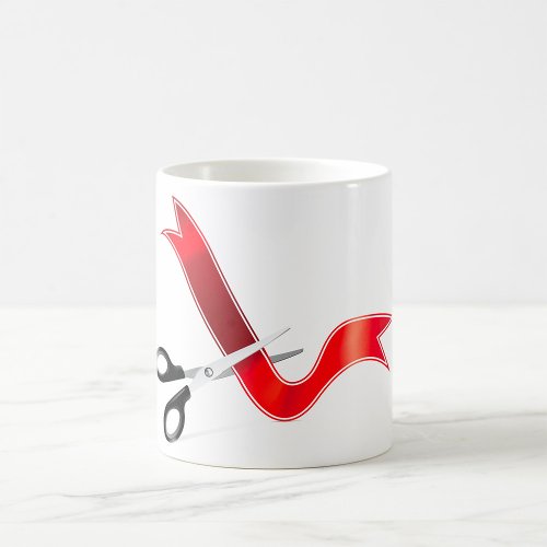 Red Ribbon Cutting Coffee Mug