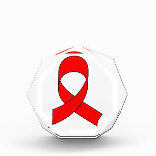 Red Ribbon Drawing Acrylic Award