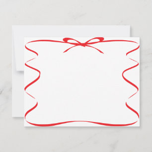 Red Ribbon Drawing Blank Note Card