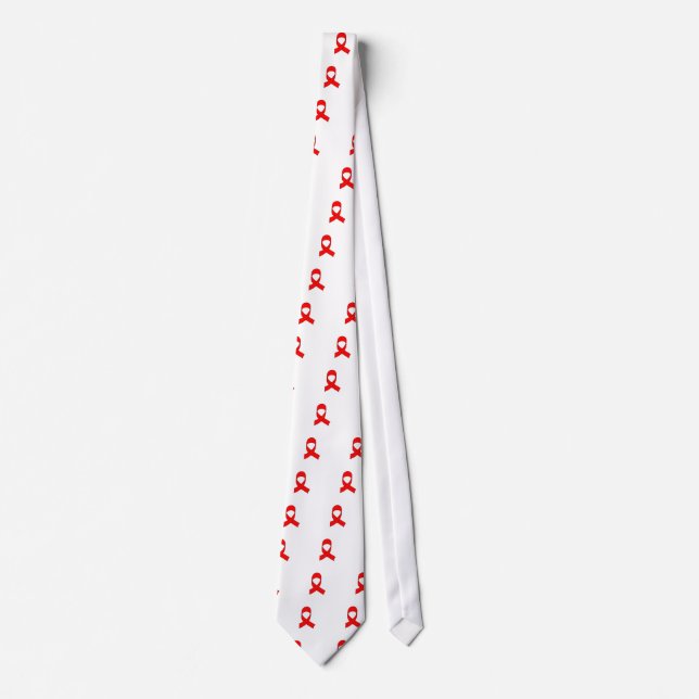 Red Ribbon Drawing Neck Tie (Front)