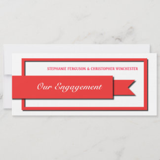 Red Ribbon Engagement Invitation