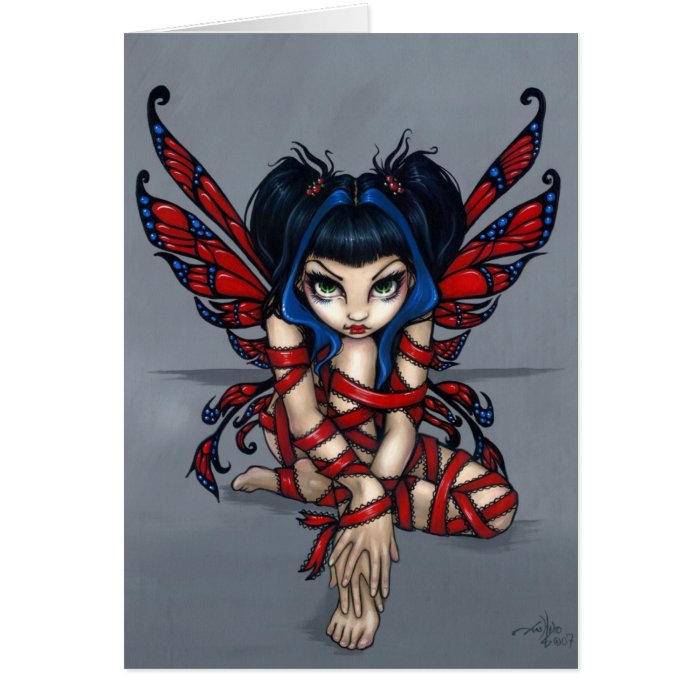 "Red Ribbon Fairy" Greeting Card