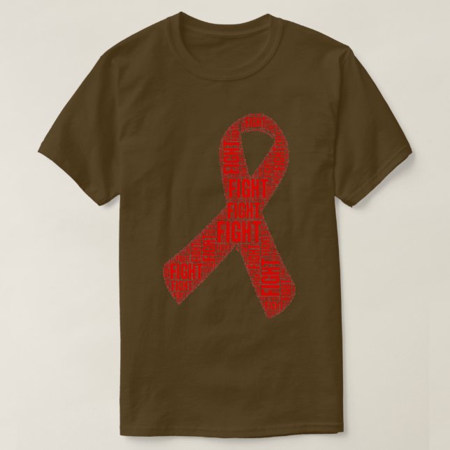 Red Ribbon Fight HIV AIDS Awareness Premium  T-Shirt (Design Front)