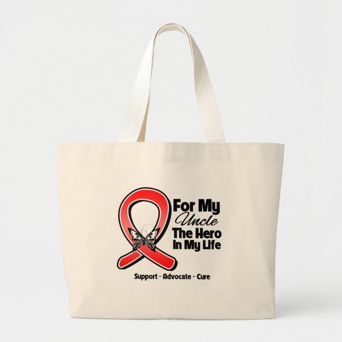 Red Ribbon For My Hero My Uncle Tote Bags