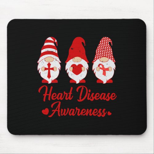 Red Ribbon Gnome Heart Disease Awareness Costume W Mouse Pad