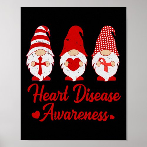 Red Ribbon Gnome Heart Disease Awareness Costume W Poster