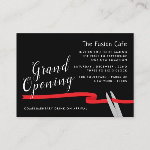 Red Ribbon Grand Opening Ceremony Card