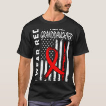 Red Ribbon Granddaughter Heart Disease Awareness U T-Shirt