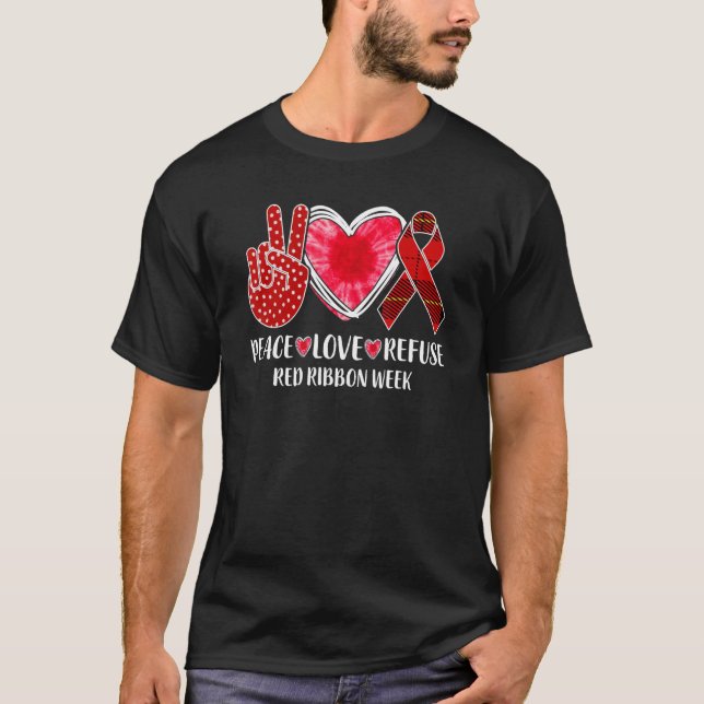 Red Ribbon Heart Disease Awareness Cardiovascular  T-Shirt (Front)