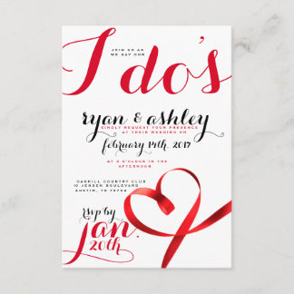 Red ribbon hearts! invitation