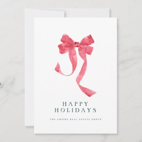 Red Ribbon Holiday Corporate Christmas Card