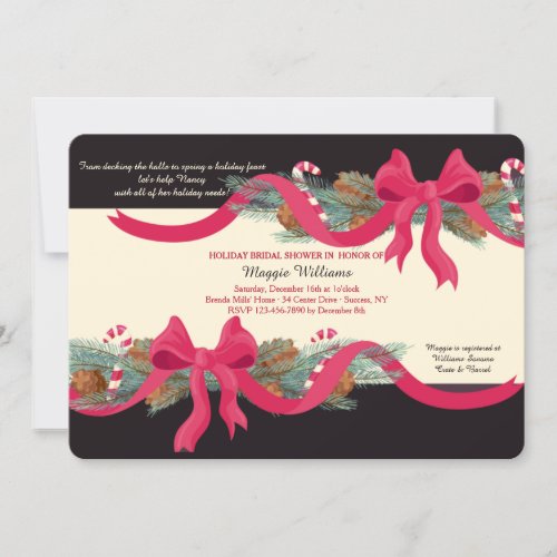 Red Ribbon Holiday Invitations