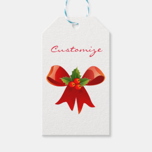 Red Ribbon Holly  Thunder_Cove Gift Tags