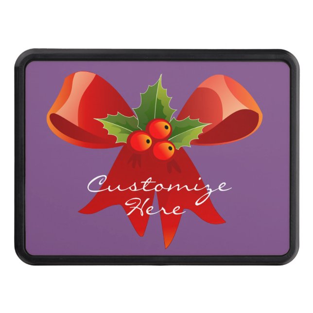 Red Ribbon Holly  Thunder_Cove Hitch Cover (Front)