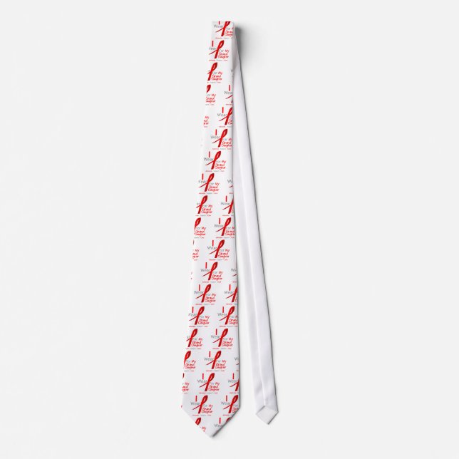 Red Ribbon I Wear Red For My Granddaughter Tie (Front)