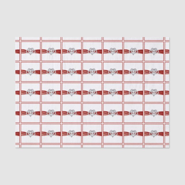 Red Ribbon Infinity Heart Tissue Paper (Front)