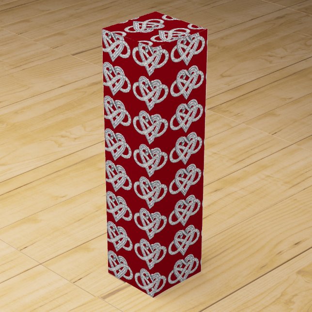 Red Ribbon Infinity Heart Wine Gift Box (Front)