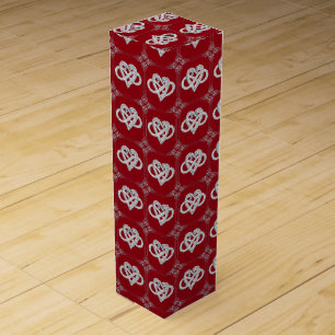 Red Ribbon Infinity Heart Wine Gift Box
