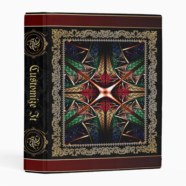 Red ribbon Medieval Witches Book Of Shadows Mini Binder (Front/Spine)