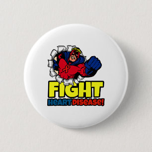 Red Ribbon Month Gifts For Boys Mens Heart Disease Button