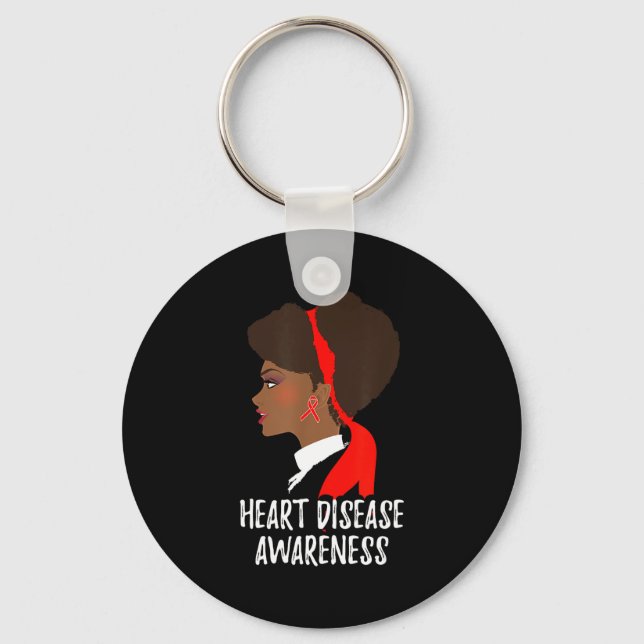 Red Ribbon Month _ National Heart Disease Awarenes Keychain (Front)