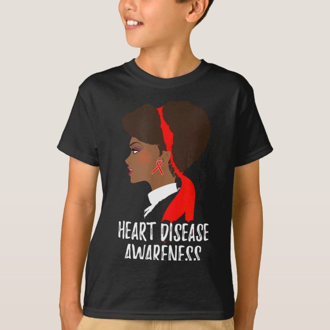 Red Ribbon Month _ National Heart Disease Awarenes T-Shirt (Front)