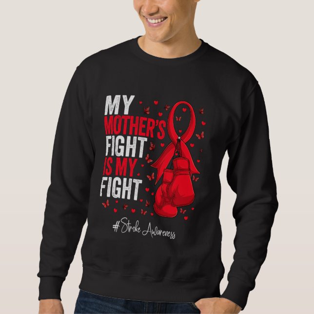 Red Ribbon Mother Stroke Awareness Sweatshirt (Front)