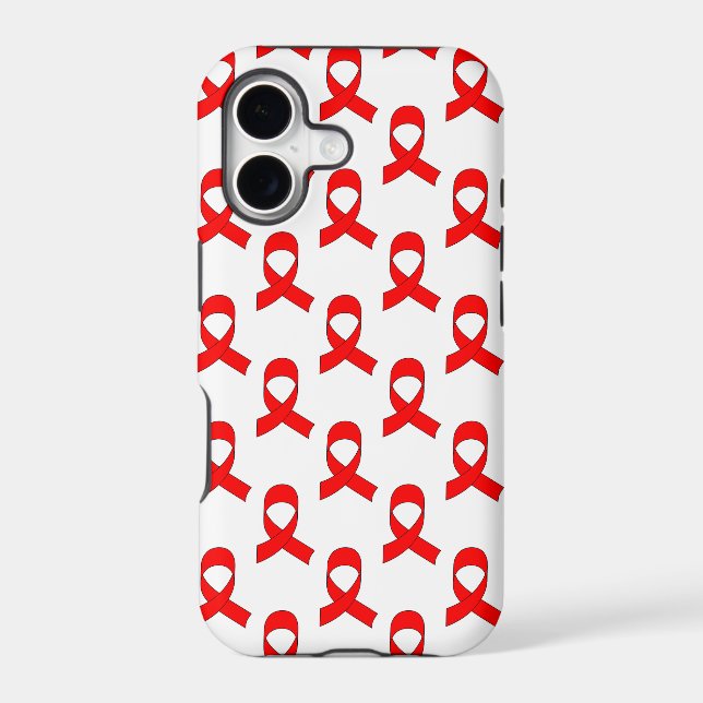 Red Ribbon Pattern Iphone Case (Back)
