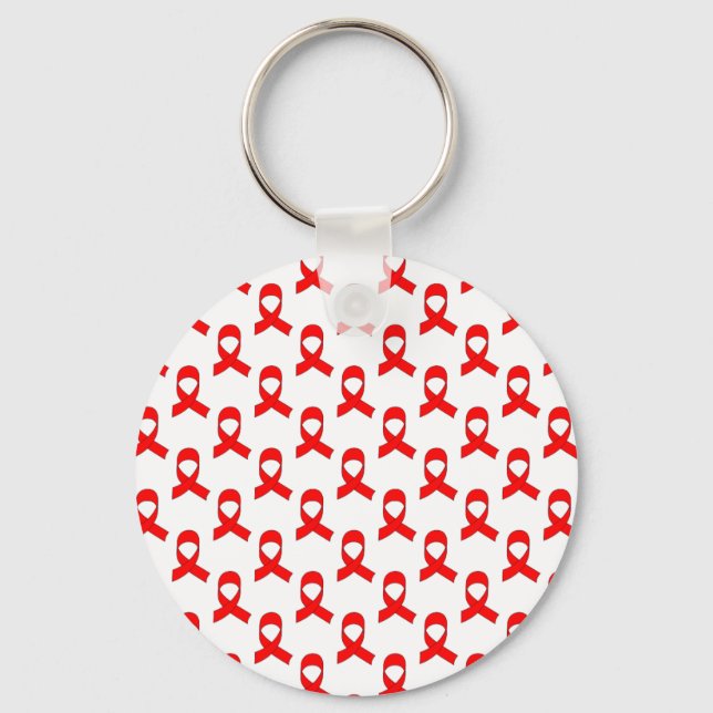 Red Ribbon Pattern Keychain (Front)