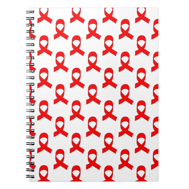 Red Ribbon Pattern Notebook (Front)