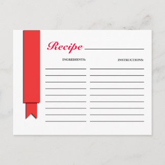 Red Ribbon Recipe Card