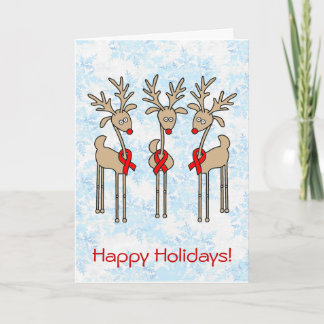 Red Ribbon Reindeer - AIDS & HIV Holiday Card