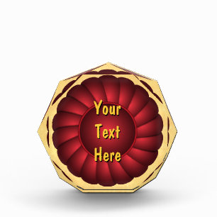 Red Ribbon Rosette to Personalize Award