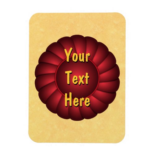 Red Ribbon Rosette to Personalize Magnet