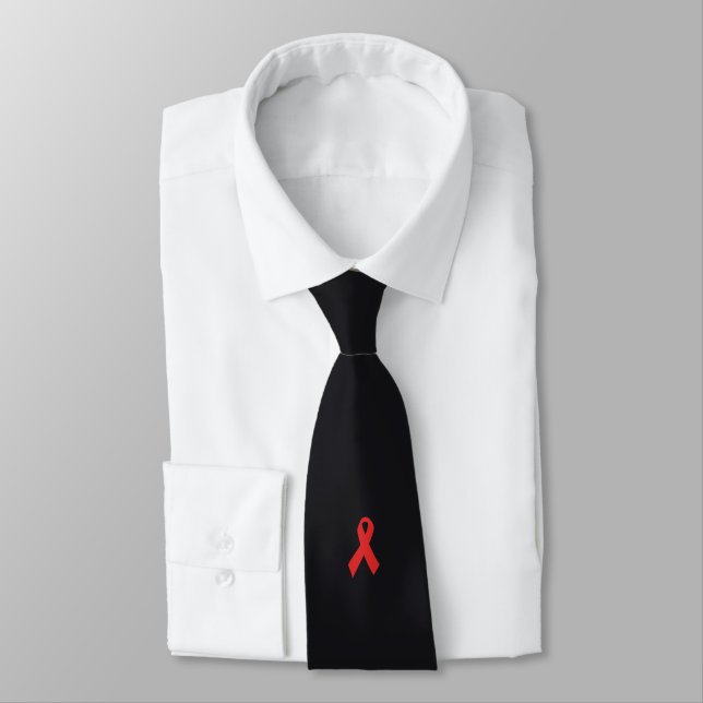 Red ribbon – Solidarity with HIV-positive Neck Tie (Tied)