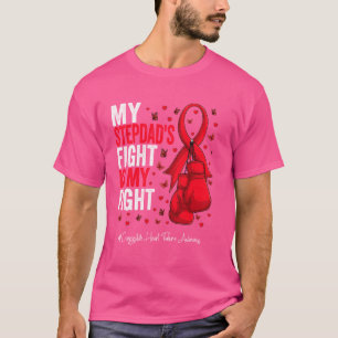 Red Ribbon Stepdad Congestive Heart Failure Awaren T-Shirt