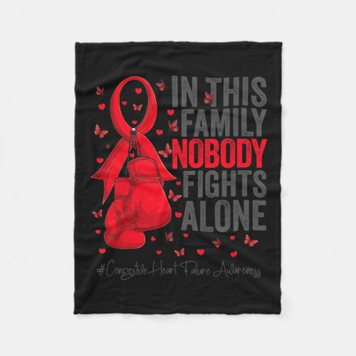 Red Ribbon Survivor Congestive Heart Failure Aware Fleece Blanket